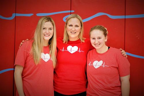 Madi, Emily and Coach Marsh 